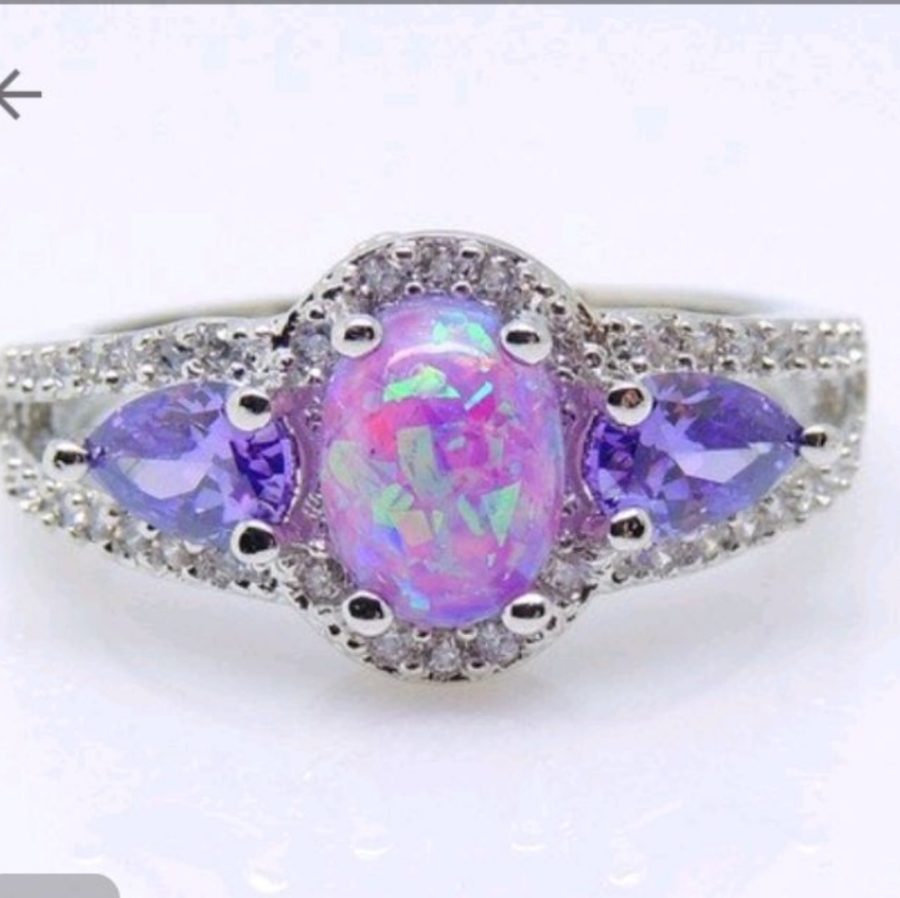 Stunning Purple Fire Opal Ring - Picture 3 of 6